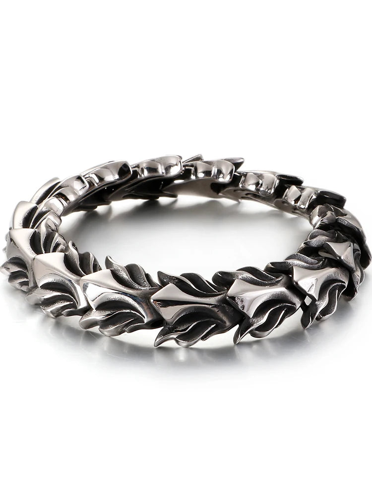 Killstar Cool Matte 316L Stainless Steel Men Bracelet for Man 17MM Width Keel Chain Bracelets Male Men's Male Jewelry 3 Sizes Available Steel Stainless Steel Gothic Ring Punk Biker Jewelry