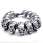 Disturbia Steampunk Rock Skull Bracelet for Men In Waterproof Stainless Steel Skeleton Men's Bracelet Man Bike Jewelry Boys Birthday Gifts Skull Skeleton Steel Stainless Steel Gothic Ring