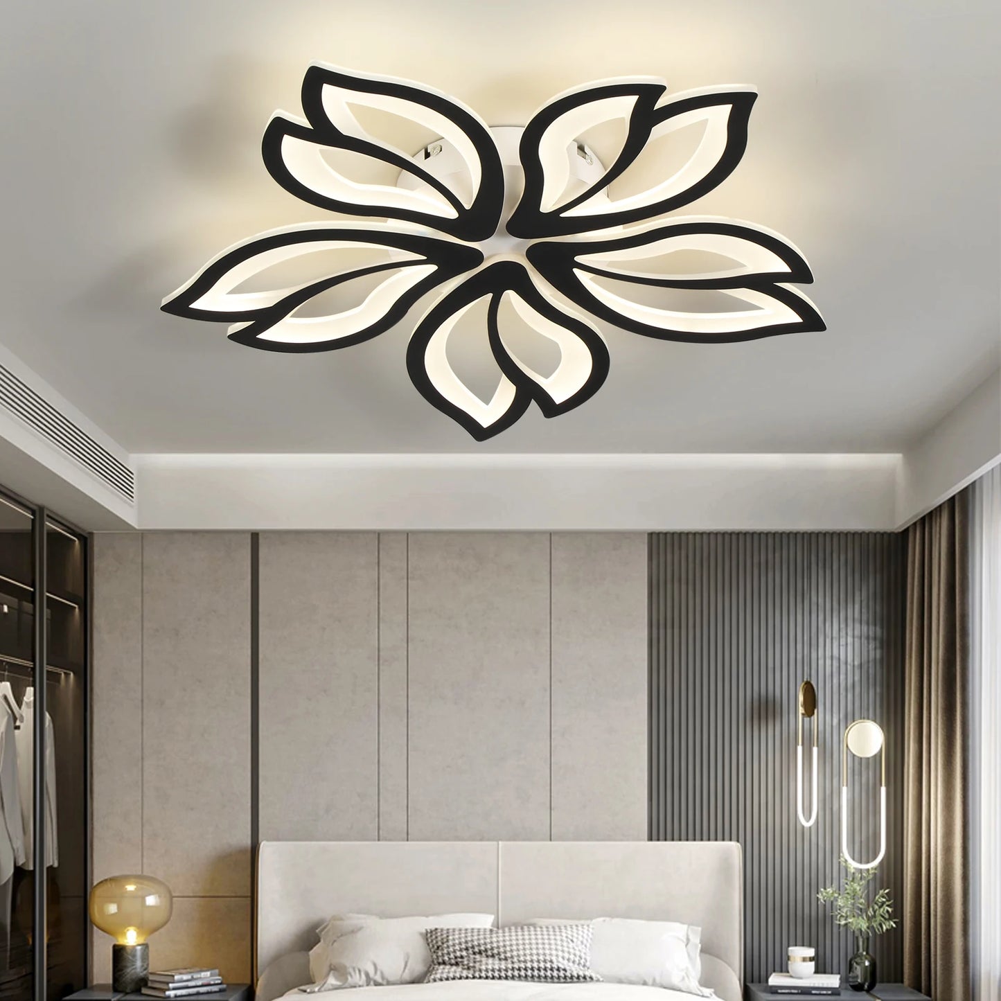 Artemide LED Ceiling Light Fixture, Modern Leaves Ceiling Lamp Flush Mount Ceiling for Living Room Study Room Dining Room Bedroom