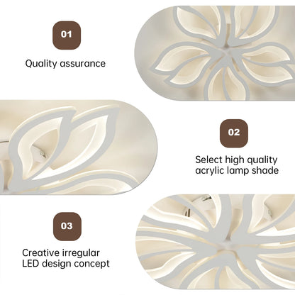 Artemide LED Ceiling Light Fixture, Modern Leaves Ceiling Lamp Flush Mount Ceiling for Living Room Study Room Dining Room Bedroom