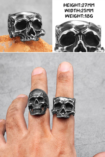 Killstar Vintage Punk Gothic All Skull Head Series Stainless Steel Womens Mens Rings Unique for Biker Jewelry Creativity Gift Wholesale Skull Gothic Steel Stainless Steel