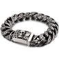 Disturbia Steampunk Rock Skull Bracelet for Men In Waterproof Stainless Steel Skeleton Men's Bracelet Man Bike Jewelry Boys Birthday Gifts Skull Skeleton Steel Stainless Steel Gothic Ring