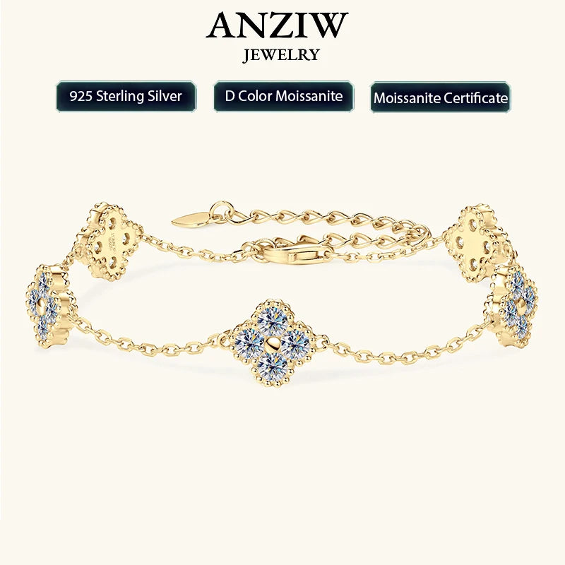 Élanor Jewels Moissanite Clover Bracelet