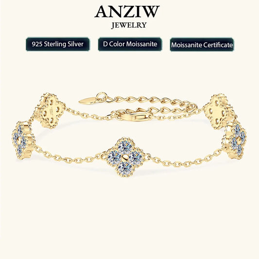 Élanor Jewels Moissanite Clover Bracelet