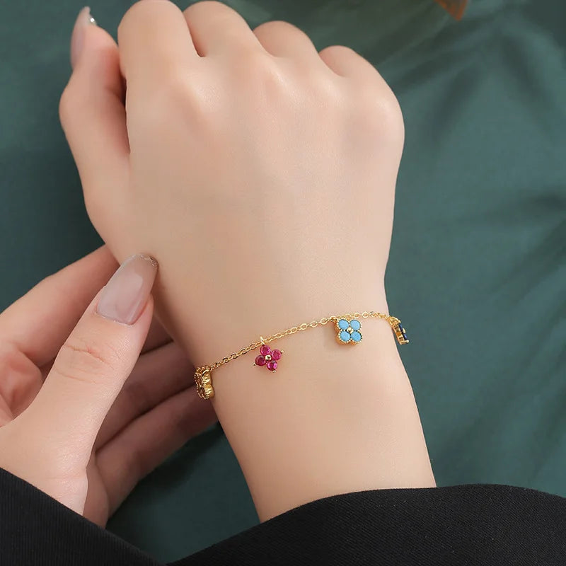 Aurielle 925 Sterling Silver Clover Bracelet