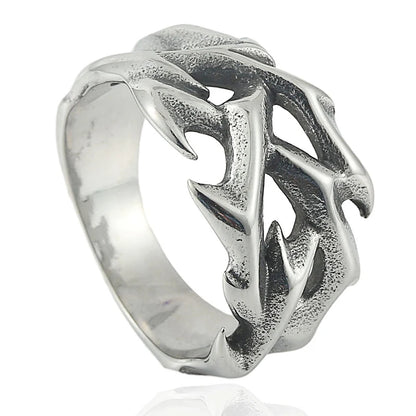The Great Frog 10MM Wide Nordic Viking Celtic Rings Stainless Steel Punk Fashion Viking Trinity Ring for Men Women Amulet Jewelry Wholesale Steel Stainless Steel