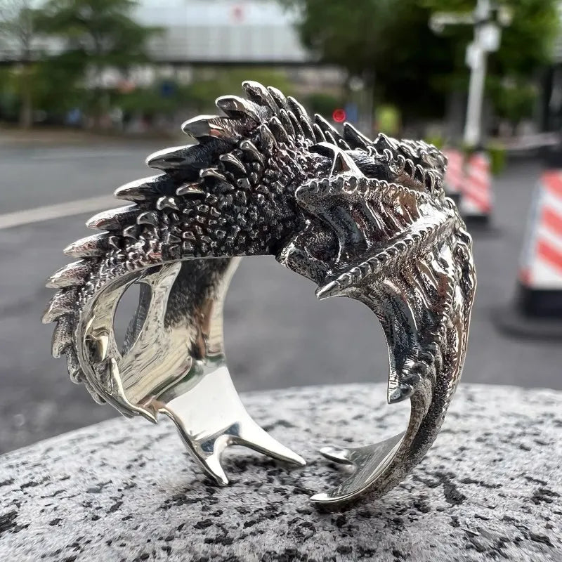 Killstar Dragon Rings Gothic Punk Style Pterosaur Wings Opening Adjustable Rings Vintage Jewelry Accessories Gifts Dragon Gothic