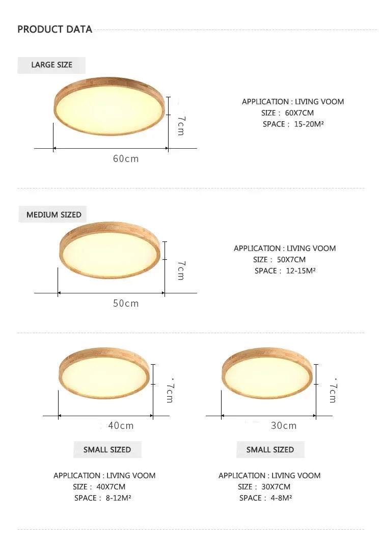 Endon Led Wooden Ceiling Lamps Living Room Bedroom Entrance Ceiling Lighting Room Decor Round High 7Cm Modern Ceiling Light Fixture