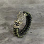 Blackcraft Cult Never Fade Rock Viking Wolf Bracelet Men's handmade cord Wolf Bead Punk Bracelets Biker Jewelry Wolf Black Gothic Ring