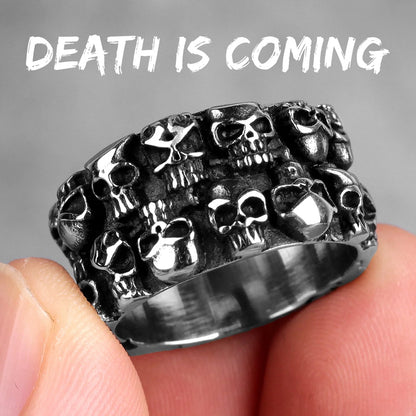 Killstar Vintage Punk Gothic All Skull Head Series Stainless Steel Womens Mens Rings Unique for Biker Jewelry Creativity Gift Wholesale Skull Gothic Steel Stainless Steel