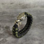 Blackcraft Cult Never Fade Rock Viking Wolf Bracelet Men's handmade cord Wolf Bead Punk Bracelets Biker Jewelry Wolf Black Gothic Ring