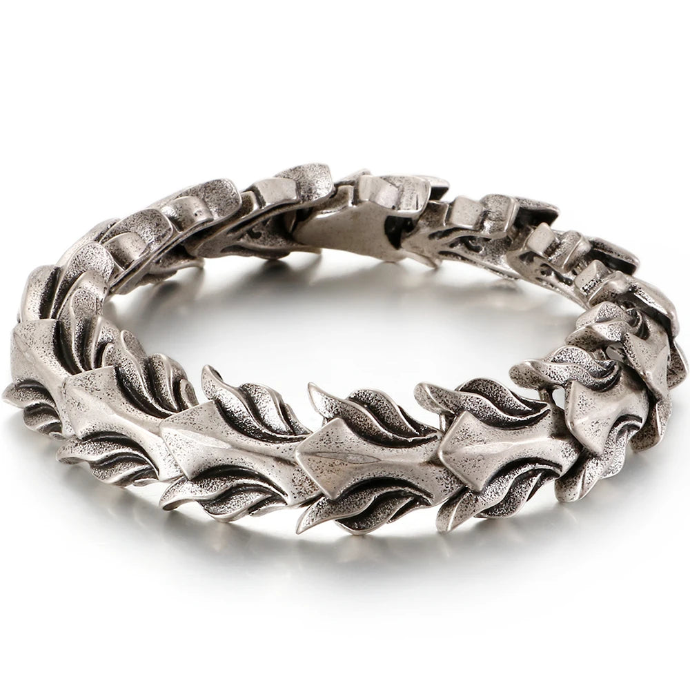 Killstar Cool Matte 316L Stainless Steel Men Bracelet for Man 17MM Width Keel Chain Bracelets Male Men's Male Jewelry 3 Sizes Available Steel Stainless Steel Gothic Ring Punk Biker Jewelry