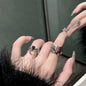 Killstar Gothic Punk Irregular Spider Opening Ring Women Men Fashion Zircon Black Crystal Dark Animal Ring Hip Hop Party Finger Jewelry Gothic Black