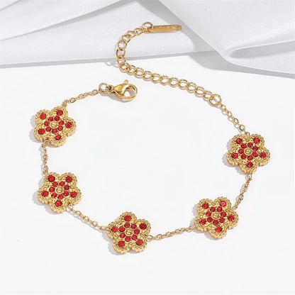 Lumière Bijoux Zircon Clover Bracelet