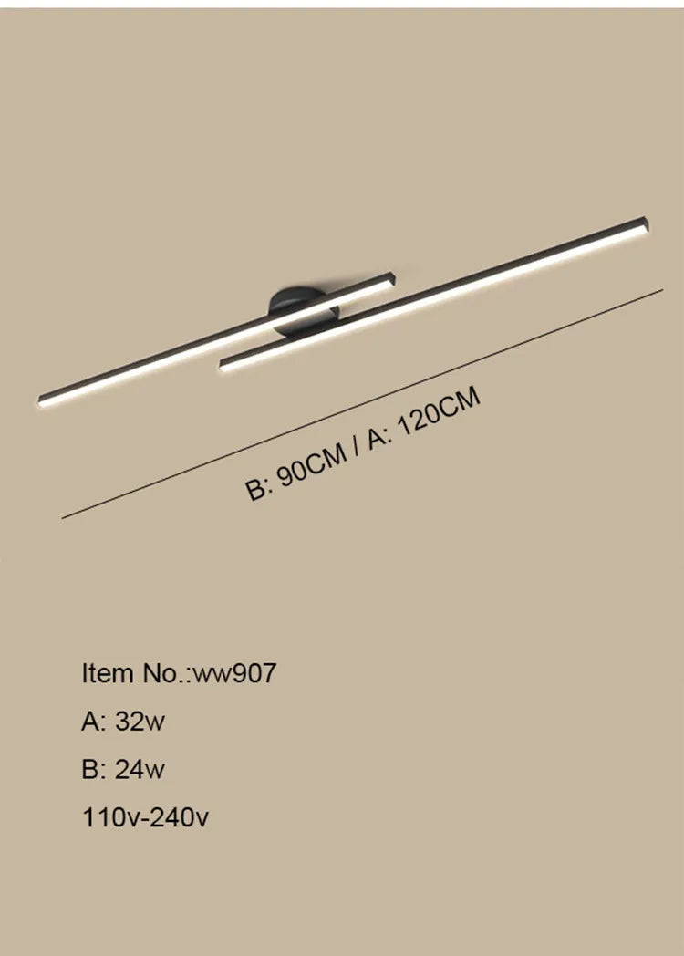 Lindby Long Aluminium Modern LED Ceiling Light Creative Design Ceiling Lamp Indoor Lighting Fixture Hallway Balcony Aisle Office Lustre