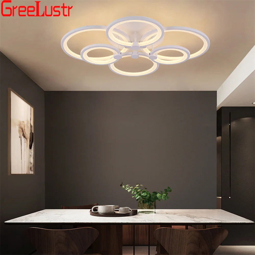 Nordlux Led Ceiling Light Modern Home Decor Lighting Flush Mounted Lustre White Acrylic Chandelier Fixture Bedroom Dining Living Room