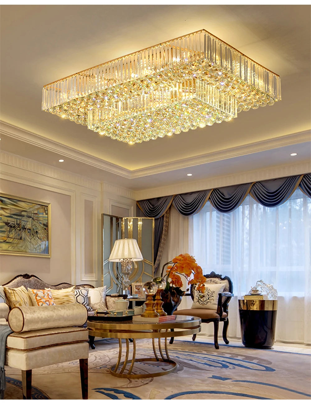 Arcchio LED Ceiling Lights Classical Round Ceiling Chandeliers Luxury Crystal Lustres Decor Home Plafonnier for Living Room