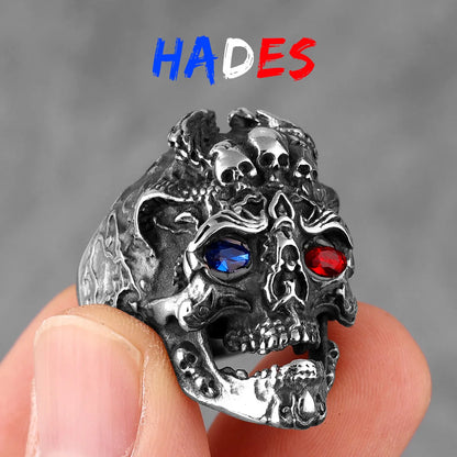 Killstar Vintage Punk Gothic All Skull Head Series Stainless Steel Womens Mens Rings Unique for Biker Jewelry Creativity Gift Wholesale Skull Gothic Steel Stainless Steel