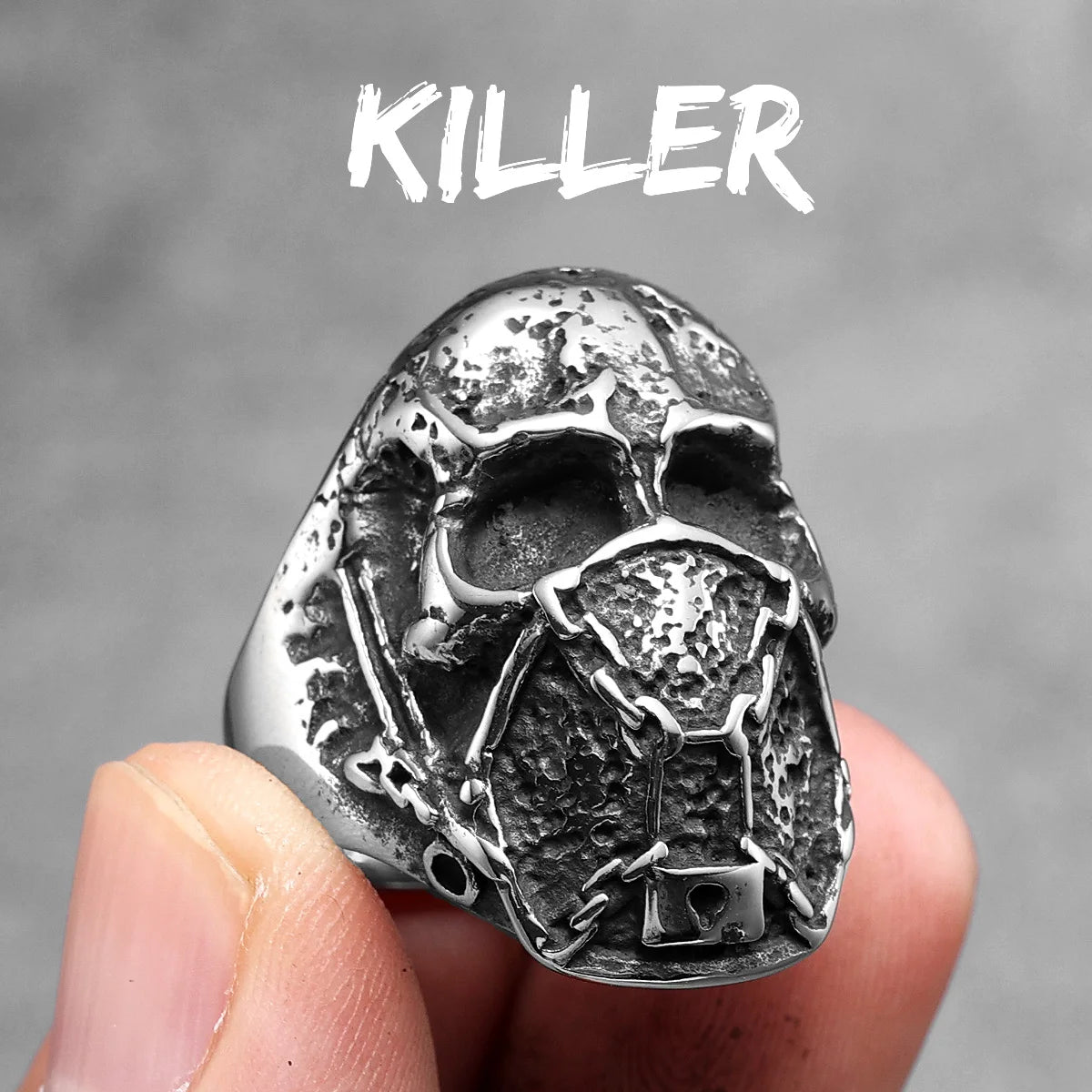 Killstar Vintage Punk Gothic All Skull Head Series Stainless Steel Womens Mens Rings Unique for Biker Jewelry Creativity Gift Wholesale Skull Gothic Steel Stainless Steel