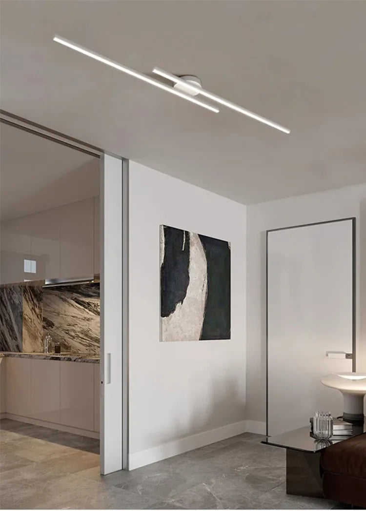 Lindby Long Aluminium Modern LED Ceiling Light Creative Design Ceiling Lamp Indoor Lighting Fixture Hallway Balcony Aisle Office Lustre
