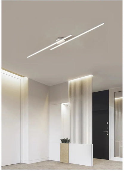 Lindby Long Aluminium Modern LED Ceiling Light Creative Design Ceiling Lamp Indoor Lighting Fixture Hallway Balcony Aisle Office Lustre