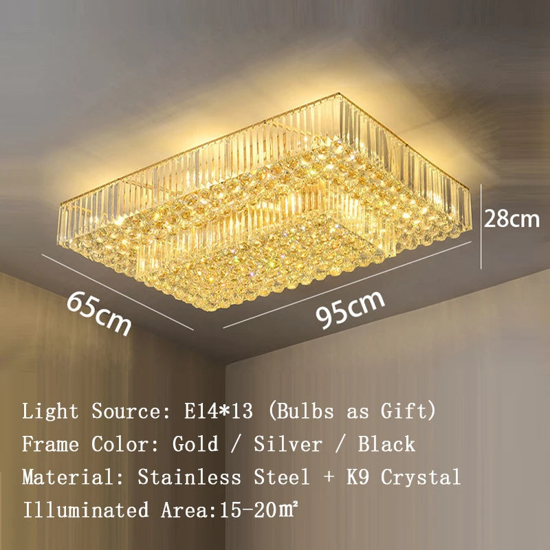 Arcchio LED Ceiling Lights Classical Round Ceiling Chandeliers Luxury Crystal Lustres Decor Home Plafonnier for Living Room