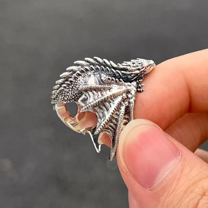 Killstar Dragon Rings Gothic Punk Style Pterosaur Wings Opening Adjustable Rings Vintage Jewelry Accessories Gifts Dragon Gothic