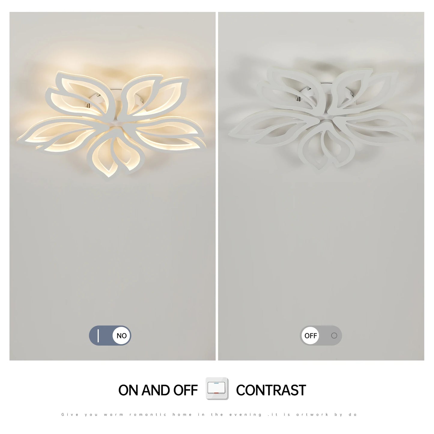 Artemide LED Ceiling Light Fixture, Modern Leaves Ceiling Lamp Flush Mount Ceiling for Living Room Study Room Dining Room Bedroom
