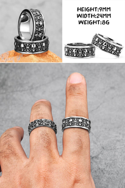 Killstar Vintage Punk Gothic All Skull Head Series Stainless Steel Womens Mens Rings Unique for Biker Jewelry Creativity Gift Wholesale Skull Gothic Steel Stainless Steel