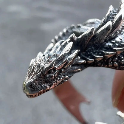 Disturbia Gothic Punk Style Dragon Rings Pterosaur Wings Opening Alloy Rings Vintage Jewelry Costume Accessories Gifts Dragon Gothic Alloy
