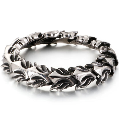 Killstar Cool Matte 316L Stainless Steel Men Bracelet for Man 17MM Width Keel Chain Bracelets Male Men's Male Jewelry 3 Sizes Available Steel Stainless Steel Gothic Ring Punk Biker Jewelry