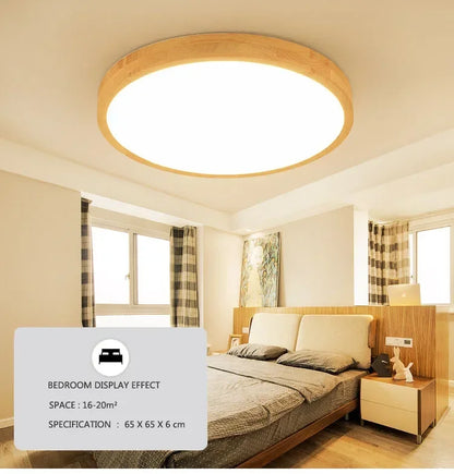 Endon Led Wooden Ceiling Lamps Living Room Bedroom Entrance Ceiling Lighting Room Decor Round High 7Cm Modern Ceiling Light Fixture