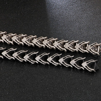 Killstar Cool Matte 316L Stainless Steel Men Bracelet for Man 17MM Width Keel Chain Bracelets Male Men's Male Jewelry 3 Sizes Available Steel Stainless Steel Gothic Ring Punk Biker Jewelry