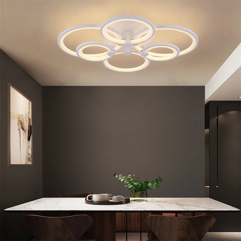Nordlux Led Ceiling Light Modern Home Decor Lighting Flush Mounted Lustre White Acrylic Chandelier Fixture Bedroom Dining Living Room