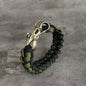 Blackcraft Cult Never Fade Rock Viking Wolf Bracelet Men's handmade cord Wolf Bead Punk Bracelets Biker Jewelry Wolf Black Gothic Ring