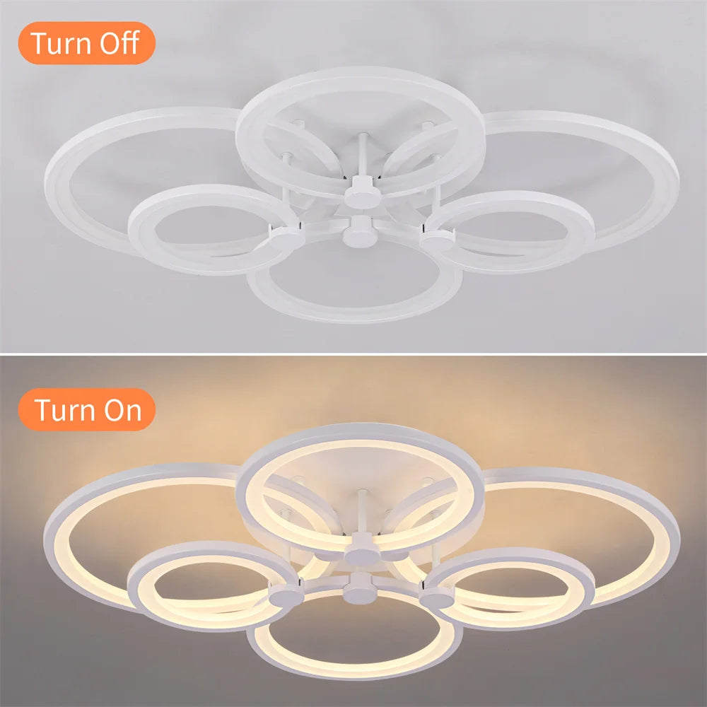 Nordlux Led Ceiling Light Modern Home Decor Lighting Flush Mounted Lustre White Acrylic Chandelier Fixture Bedroom Dining Living Room
