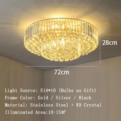 Arcchio LED Ceiling Lights Classical Round Ceiling Chandeliers Luxury Crystal Lustres Decor Home Plafonnier for Living Room