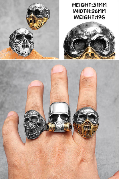 Killstar Vintage Punk Gothic All Skull Head Series Stainless Steel Womens Mens Rings Unique for Biker Jewelry Creativity Gift Wholesale Skull Gothic Steel Stainless Steel