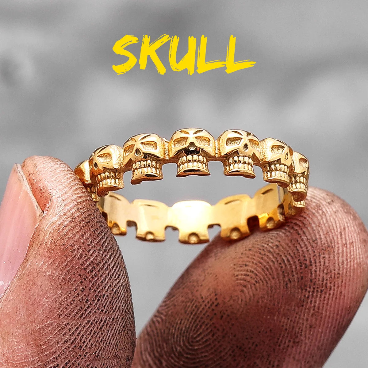 Killstar Vintage Punk Gothic All Skull Head Series Stainless Steel Womens Mens Rings Unique for Biker Jewelry Creativity Gift Wholesale Skull Gothic Steel Stainless Steel