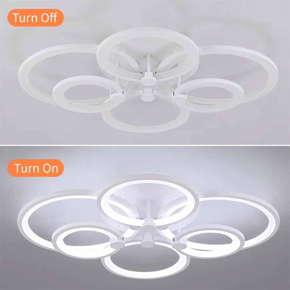 Nordlux Led Ceiling Light Modern Home Decor Lighting Flush Mounted Lustre White Acrylic Chandelier Fixture Bedroom Dining Living Room