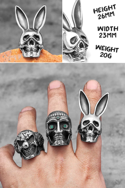 Killstar Vintage Punk Gothic All Skull Head Series Stainless Steel Womens Mens Rings Unique for Biker Jewelry Creativity Gift Wholesale Skull Gothic Steel Stainless Steel