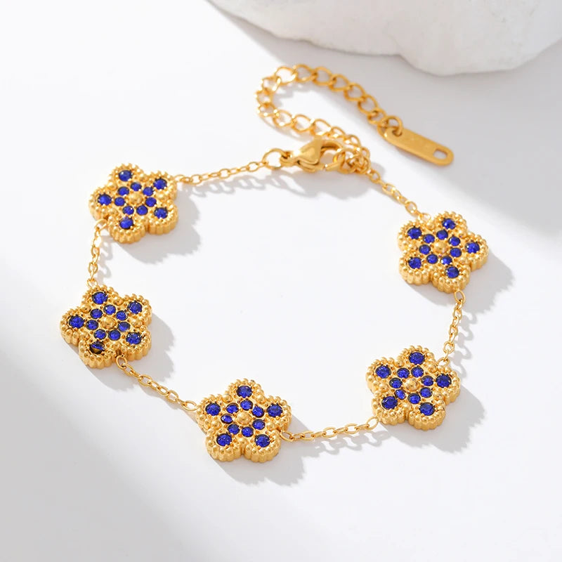 Lumière Bijoux Zircon Clover Bracelet