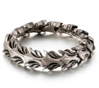 Blackcraft Cult Never Fade Rock Viking Wolf Bracelet Men's handmade cord Wolf Bead Punk Bracelets Biker Jewelry Wolf Black Gothic Ring