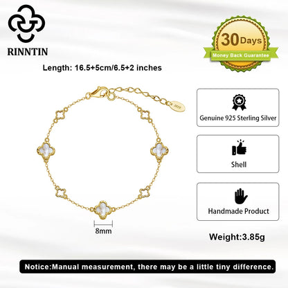Aurielle 925 Sterling Silver Clover Bracelet