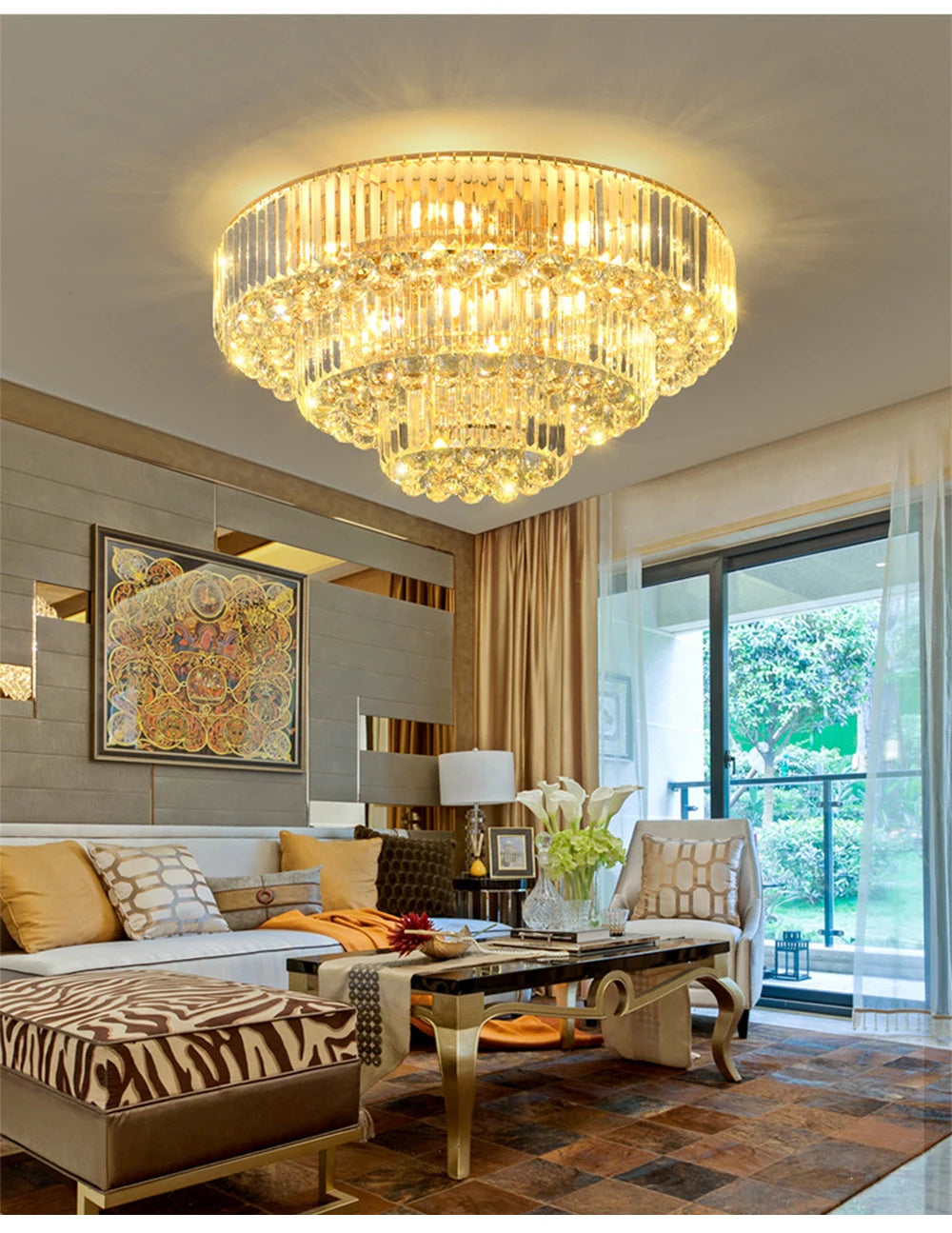 Arcchio LED Ceiling Lights Classical Round Ceiling Chandeliers Luxury Crystal Lustres Decor Home Plafonnier for Living Room