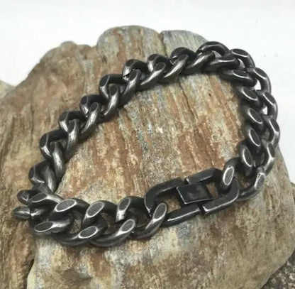 Blackcraft Cult Never Fade Rock Viking Wolf Bracelet Men's handmade cord Wolf Bead Punk Bracelets Biker Jewelry Wolf Black Gothic Ring