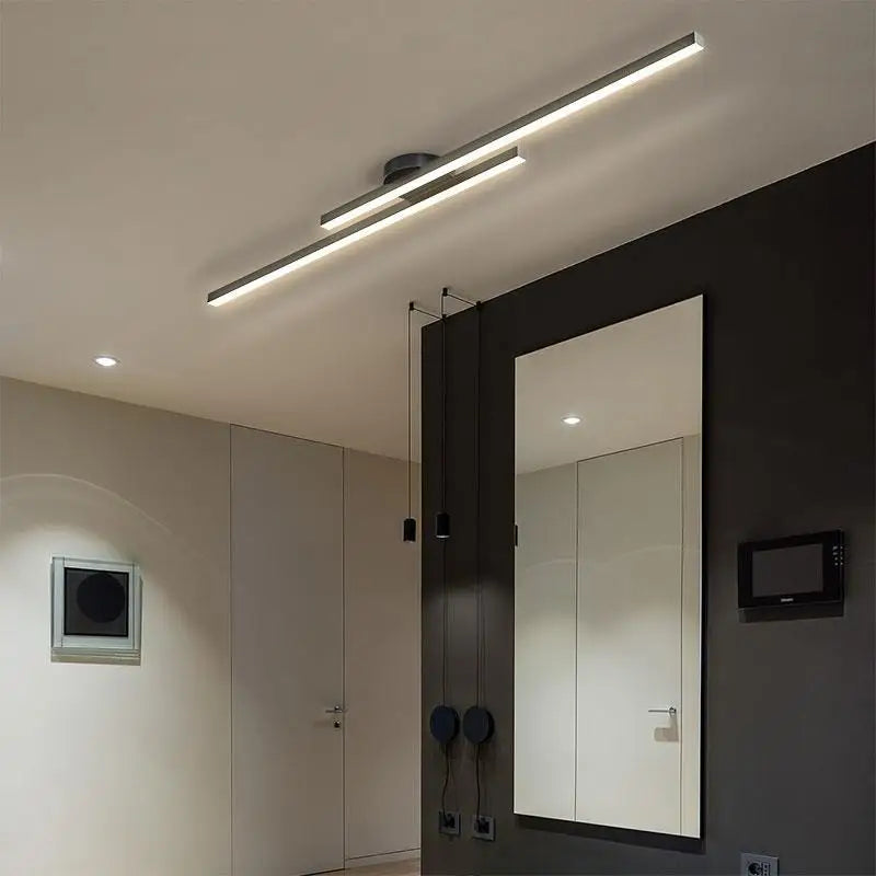 Lindby Long Aluminium Modern LED Ceiling Light Creative Design Ceiling Lamp Indoor Lighting Fixture Hallway Balcony Aisle Office Lustre