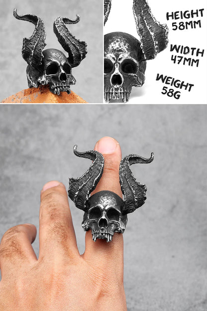 Killstar Vintage Punk Gothic All Skull Head Series Stainless Steel Womens Mens Rings Unique for Biker Jewelry Creativity Gift Wholesale Skull Gothic Steel Stainless Steel