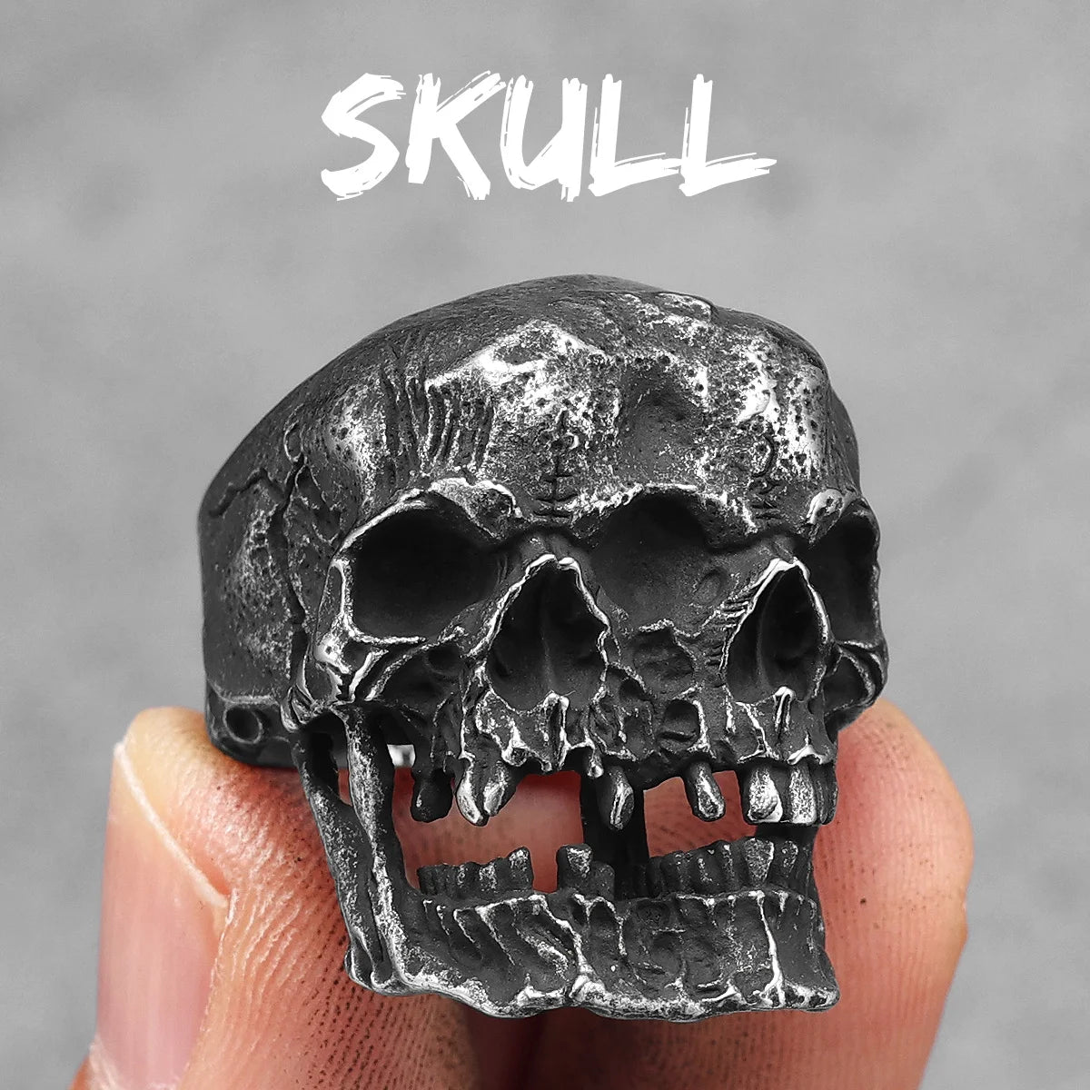 Killstar Vintage Punk Gothic All Skull Head Series Stainless Steel Womens Mens Rings Unique for Biker Jewelry Creativity Gift Wholesale Skull Gothic Steel Stainless Steel