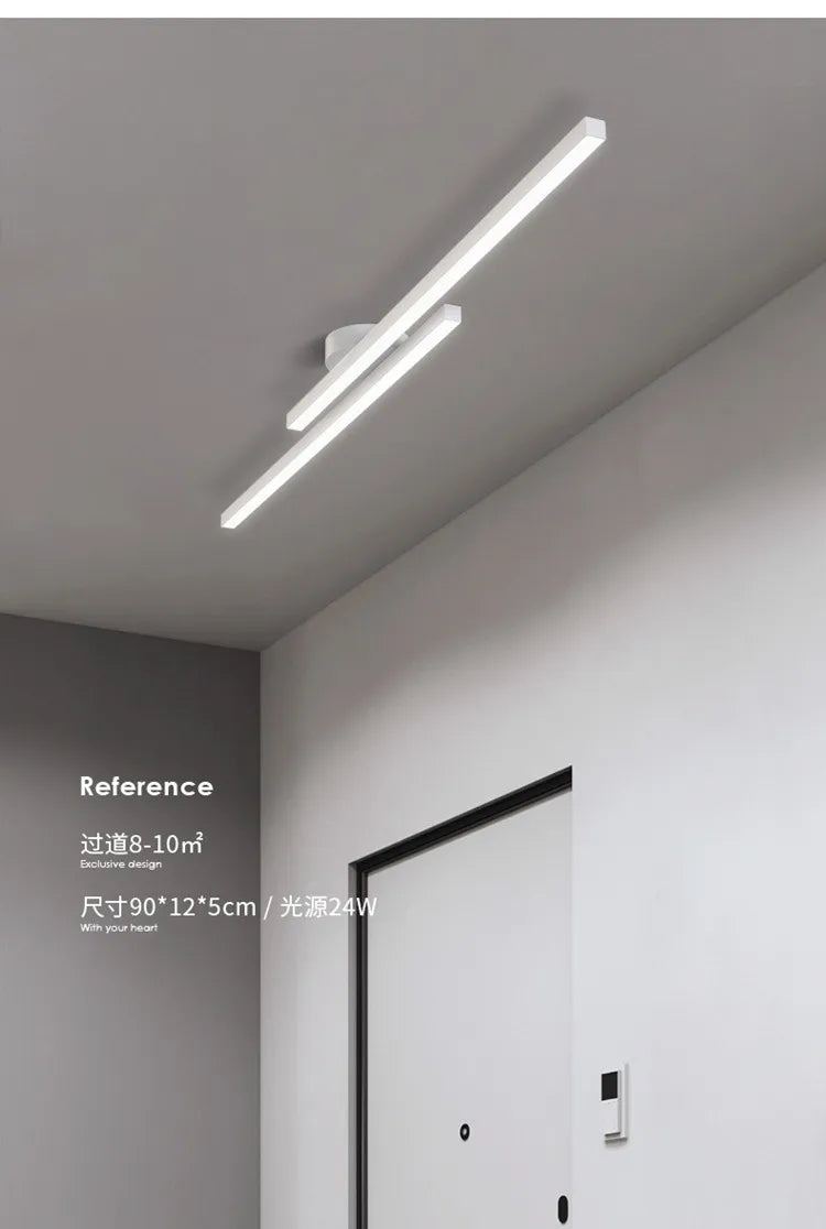 Nora Long Aluminium LED Ceiling Light Modern Creative Design Ceiling Lamp Indoor Lighting Fixture Hallway Balcony Aisle Office Lustre